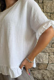 Hopsack Frill Box Top White